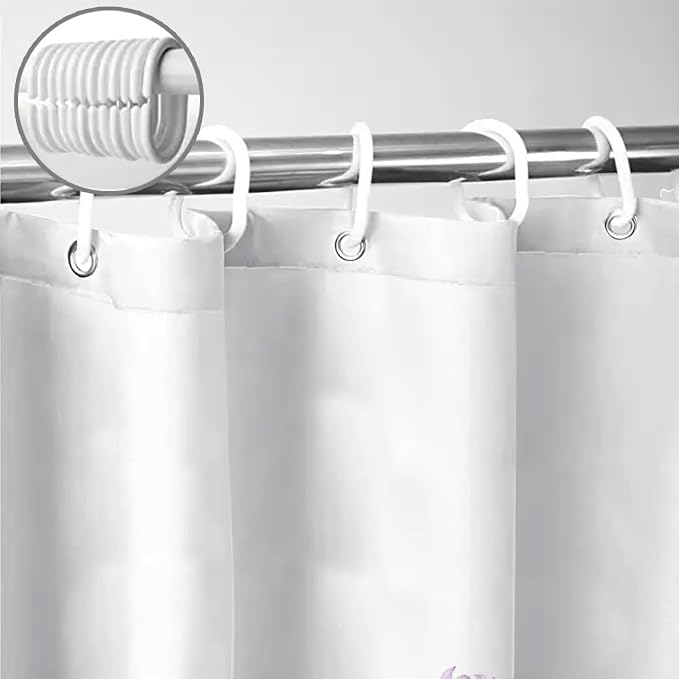 Sanzugh Purple Floral Shower Curtain, Cute Boho Watercolor Flower Wildflower Leaves Butterfly White Fabric Shower Curtains Set for Bathroom Decorative with Hooks 60 X 72 inch Spring Bath Decor