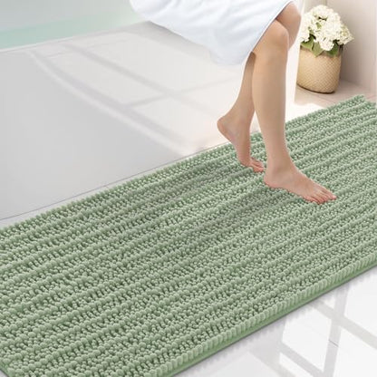 Smiry Bathroom Rugs 70X24, Extra Soft Rubber Backing Chenille Bath Mats