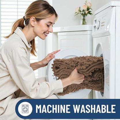 Smiry Bathroom Rugs 36X24, Extra Soft Rubber Backing Chenille Bath Mats