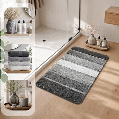 COSY HOMEER Bathroom Rugs 30x20,Ultra Soft Absorbent Bath Mat,Dark Gray