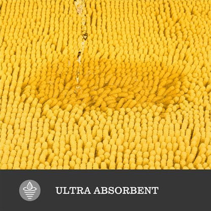 Yeaban Chenille Yellow Bathroom Rug 40"x60",Non-Slip Rubber Backing
