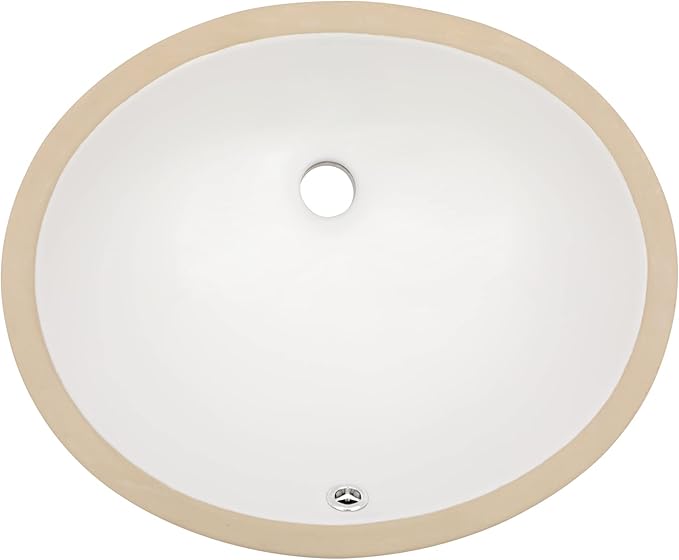 Undermount Bathroom Sink Oval - Dcolora 18"x15" White Porcelain Ceramic Oval Vessel Sink Under Counter Lavatory Vanity Bath Sink Bowl Basin With Overflow