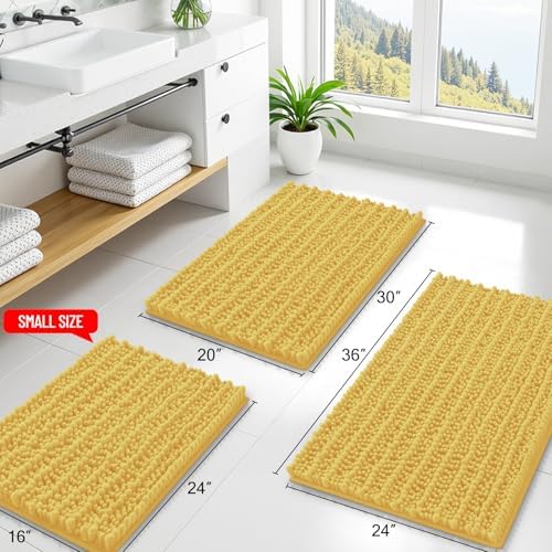 Smiry Bathroom Rugs 48X32, Extra Soft Rubber Backing Chenille Bath Mats