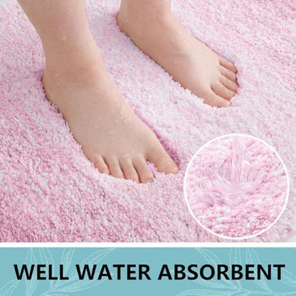 Arotive Microfiber Bathroom Rugs, Shaggy Soft Absorbent Bath Rug, 70x24