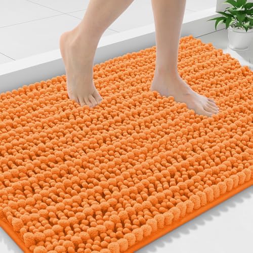 Smiry Bathroom Rugs 36X24, Extra Soft Rubber Backing Chenille Bath Mats