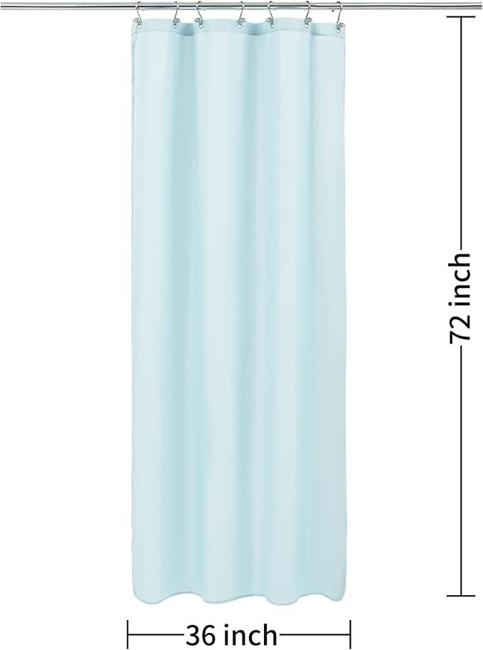 ALYVIA SPRING Stall Waterproof Fabric Shower Curtain or Liner Blue, 36x72 | 2 Magnets, Soft Cloth & Hotel Quality, Machine Washable, Light-Weight, Stall Size