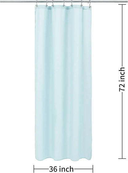 ALYVIA SPRING Stall Waterproof Fabric Shower Curtain or Liner Blue, 36x72 | 2 Magnets, Soft Cloth & Hotel Quality, Machine Washable, Light-Weight, Stall Size