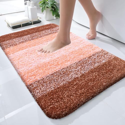 OLANLY Small Bathroom Rugs 24x16, Extra Soft Absorbent Microfiber Bath Rugs