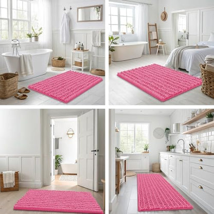 Smiry Bathroom Rugs 48X32, Extra Soft Rubber Backing Chenille Bath Mats