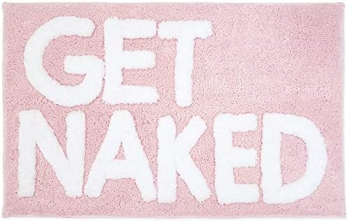 New Mungo Get Naked Bath Mat Pink - Blush Bathroom Rugs - Bath Mat - 31" x 20"