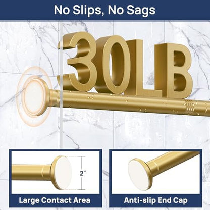 ENJOYBASICS 1" Gold Shower Curtain Rod, 30-88" Adjustable, Secure Tension