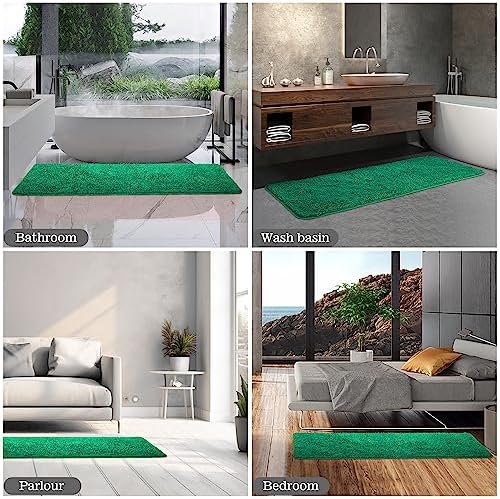 Yeaban Chenille Emerald Bathroom Runner Rug 24"x72"