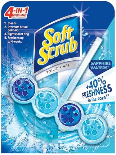 Soft Scrub 4-in-1 Rim Hanger Toilet Bowl Cleaner, Sapphire Waters, 6 Count