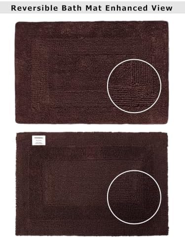 COTTON CRAFT Bath Rugs - 2 Pack Large 20x30 Soft Plush Bath Mats - Brown