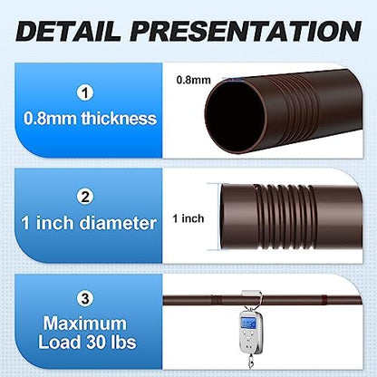 CorkLatta Bronze Shower Curtain Rod 31 to 68 Inch,1 Inch Diameter Adjustable Spring Tension Stainless Steel Telescoping Rod,Easy Install,No Rust