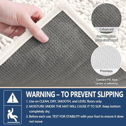 Arotive Bathroom Rugs Mat 36x24, Soft Absorbent Chenille Shaggy Bath Mat