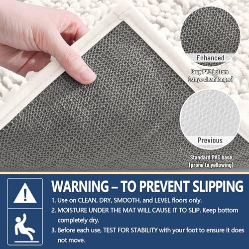 Arotive Bathroom Rugs Mat 47x24, Soft Absorbent Chenille Shaggy Bath Mat