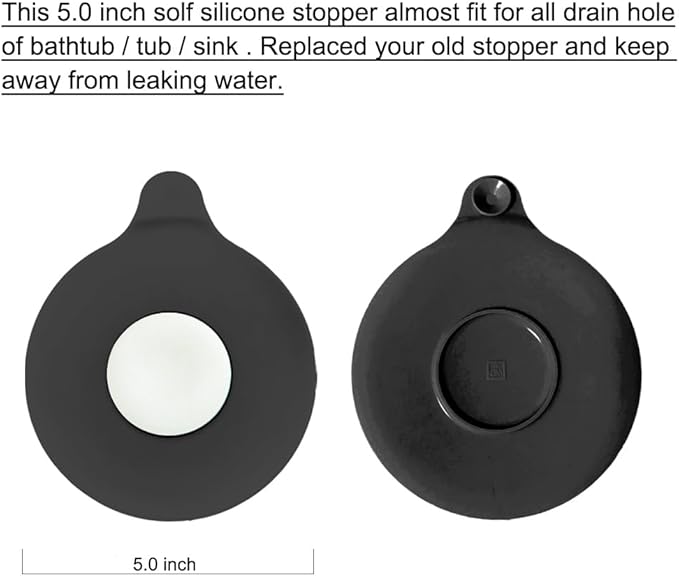 Bathroom Sink Stopper, Tub Stopper, Bathtub Drain Stopper, Bath Tub Plug, Bathtub Drain Cover, Bathtub Drain Plug, Sink Drain Cover, Sink Plug，Black