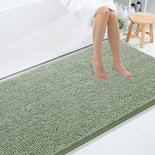 Smiry Bathroom Rugs 71X47, Luxury Chenille Extra Soft Absorbent Bath Mat