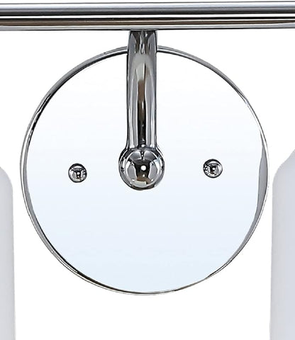 JONATHAN Y 7.5" Chrome Modern Farmhouse LED Vanity Light Wall Sconce Fixture, Frosted White Glass Shade, Dimmable Wall Lamp for Bathroom Mirror Kitchen Sink, UL Listed JYL7549A