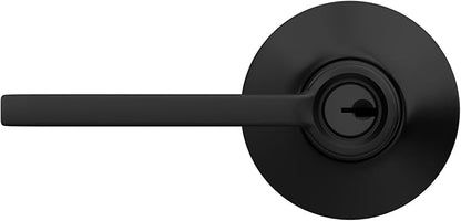 Schlage F51 V LAT 622 Latitude Door Lever, Keyed Entry Lock, Matte Black