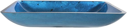 Kraus Irruption Blue Rectangular Glass Vessel Bathroom Sink with PU Oil Rubbed Bronze