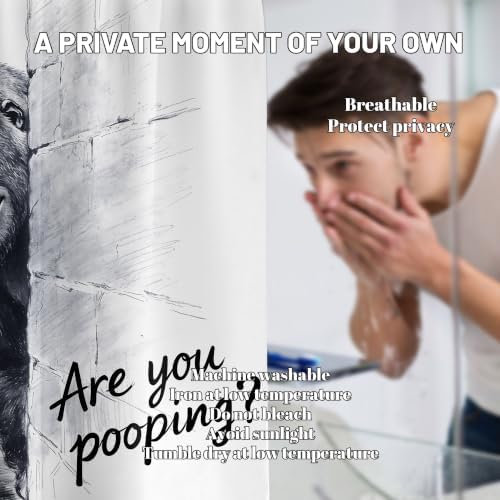 Funny Gorilla Shower Curtain Monkey, 70x72 Inchs