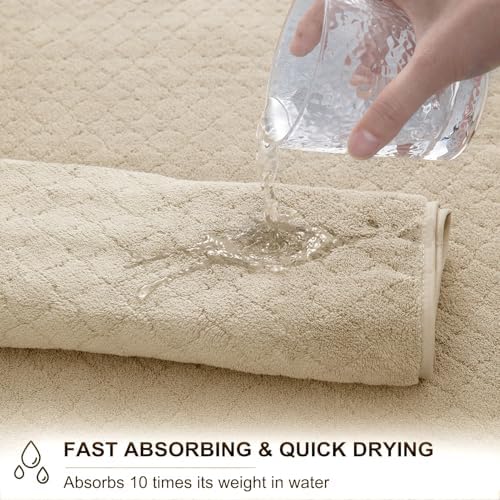 8-Piece Bath Towels Set,2 Oversized Large Bath Towel Sheet,2 Hand Towels and 4 Washcloths - 600 GSM Soft Microfiber Highly Absorbent Quick Dry Shower Towel Collection for Bathroom Hotel and Spa,Beige