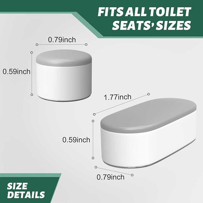Toilet Seat Bumpers For Bidet And Lid Attachment Replacement,8 Pcs Universal Non-Slip Toilet Seat Spacers:For Bidet & Toilet Lid,Strong Adhesive,Prevent Damage