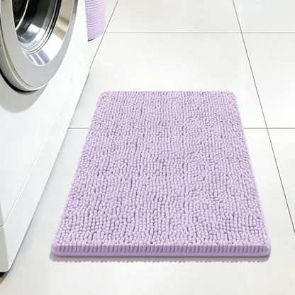 Bcoimo Small Bath Rug Mat,24x17 Extra Soft Chenille Lavender Bathroom Mats