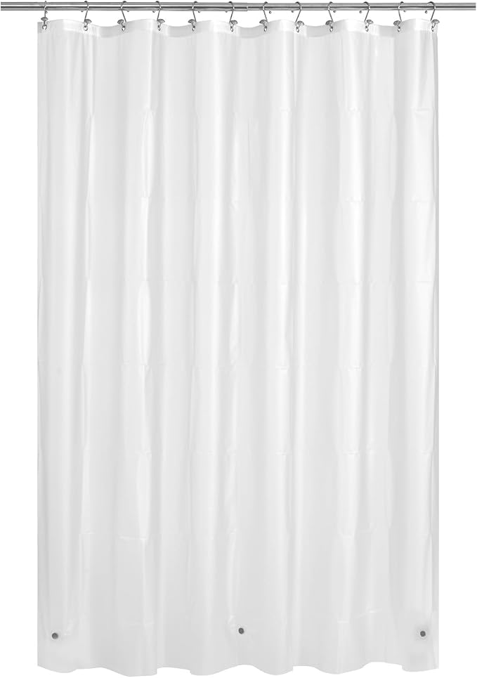 Mrs Awesome 72x78 Long Shower Curtain Liner Frost | 3 Bottom Magnets,12 Rustproof Grommets,Water Proof Lightweight PEVA,72W x 78H for Bathroom Long Size