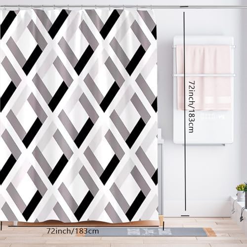 LLSCL Fabric Shower Curtain Liner with Magnets, Waterproof Hotel Quality, 72 x 72 Machine Washable
