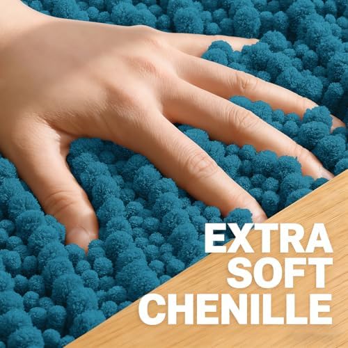 OLANLY U-Shaped Toilet Rug 24x20, Thick Soft Absorbent Chenille Contour Rug