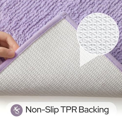 HOMEIDEAS Bathroom Rugs Sets 2 Piece Lavender 20" x 32" + 16" x 24"