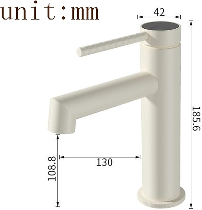 BiaoTeng Brushed Gold Bathroom Faucets Single Handle 2 Function Hot and Cold Brass Faucet for Bathroom Sink One Hole