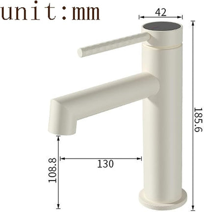 BiaoTeng Brushed Gold Bathroom Faucets Single Handle 2 Function Hot and Cold Brass Faucet for Bathroom Sink One Hole