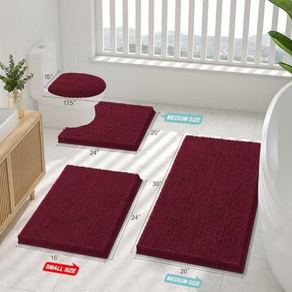 Smiry Bathroom Rugs 71X47, Luxury Chenille Extra Soft Absorbent Bath Mat