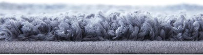 Hearth & Harbor Bathroom Rugs, Shaggy Plush Bath Mat, Ultra Soft Non Slip Backing Rubber, Chevron Design Bath Rug, Blue/Grey, 3 Piece Set