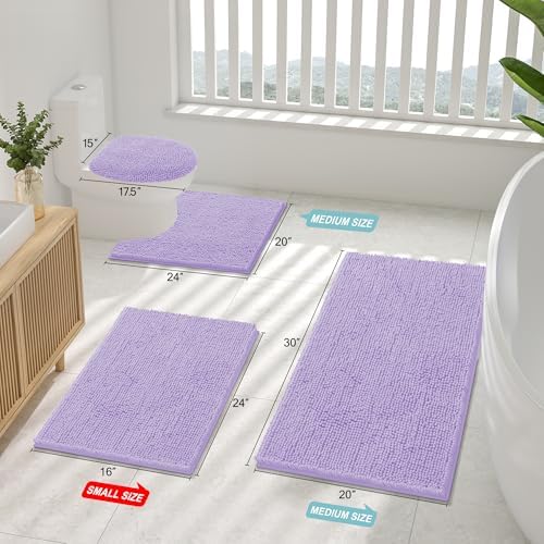 Smiry Bathroom Rugs 36X24, Luxury Chenille Extra Soft Absorbent Bath Mat