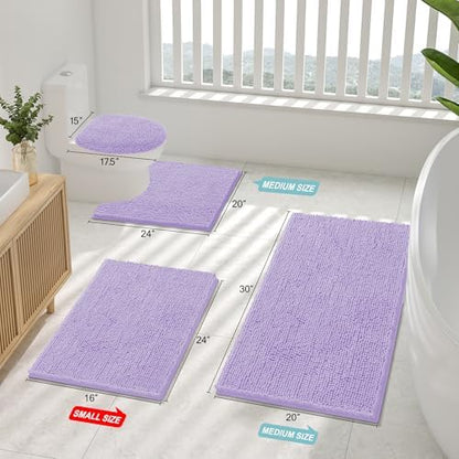 Smiry Bathroom Rugs 47X20, Luxury Chenille Extra Soft Absorbent Bath Mat