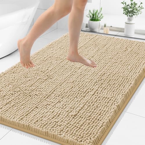 Smiry Bathroom Rugs 40X32, Luxury Chenille Extra Soft Absorbent Bath Mat