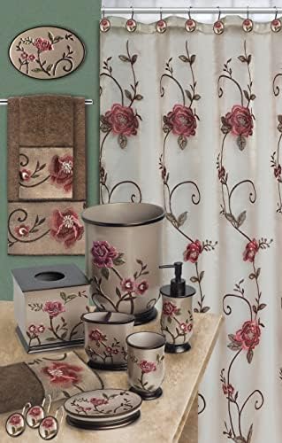 Zahari Home Larrisa Floral Bathroom Towel Set - 3 Piece Bath, Hand, and Wash Towels - Modern Classic Contemporary Decor With Beautiful Unique Design - Stylish Flower Set