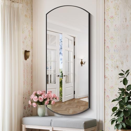 COFENY Bathroom Mirror, 24x60 Inch Black Oval Wall Mounted Mirror with Thin Metal Frame, Large Modern Bathroom Vanity Mirrors for Over Sink, Entryway, Living Room, Bedroom