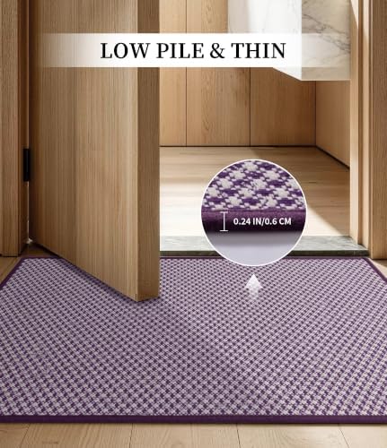 YIHOUSE Purple Bathroom Rugs Sets 3 Pieces,Thin Bath Mat Quick Dry