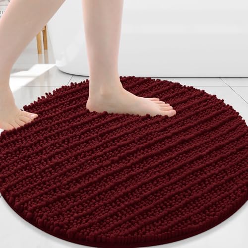 Arotive Round Bathroom Rugs 24x24, Soft Absorbent Chenille Shaggy Bath Mat