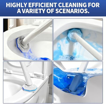 60pcs Disposable Toilet Brush Refill Pads, Replacement Brush Heads, Toilet Cleaner Refills，Disposable Wand Heads，Bathroom Cleaning，Toilet Cleaning Scrubbers Compatible with Most Toilet Brushes