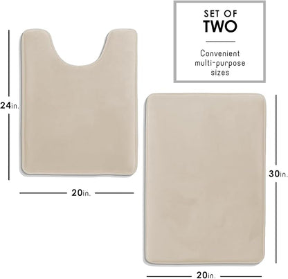 Clara Clark Bathroom Rugs, Velvet Memory Foam Bath Mat, Non-Slip Bath Rugs, Machine Wash, Dries Quickly, Ultra Soft Plush Bath Mats for Bathroom,