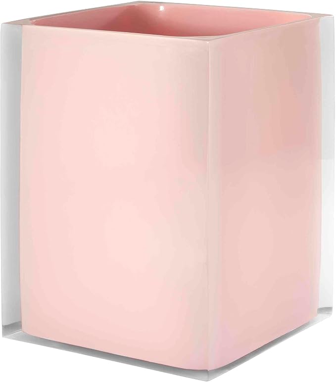 Izod - Wastebasket, Decorative Trash Can, Resin Home Accessories, Guest Bathroom, Dorm Room Essentials (Marina Collection, Pink)