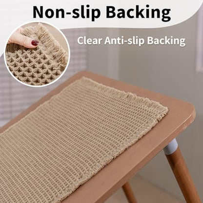 Waffle Bath Mat, Boho Bathroom Rug Non Slip Washable, 24 x 36, Khaki