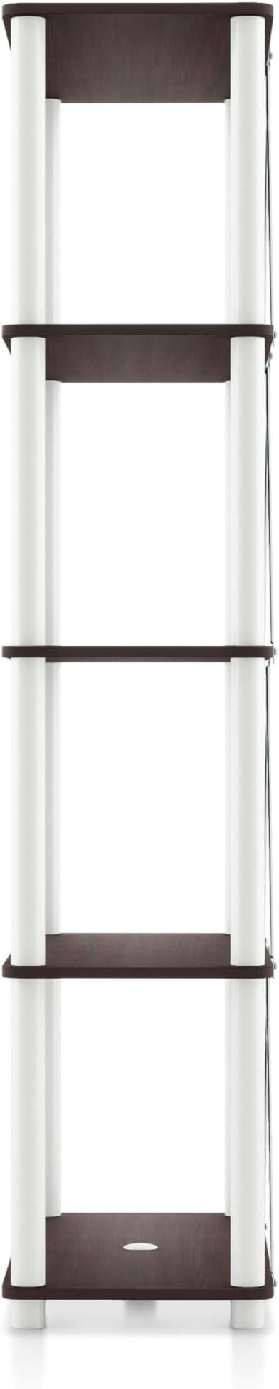 Homes: Inside + Out Apexa Modern 5-Tier Wide Shelving Units, Collectibles Display Shelves, Easy Assembly Standing Shelf, Home Storage Organizer for Living Room, Bedroom, Office, Espresso